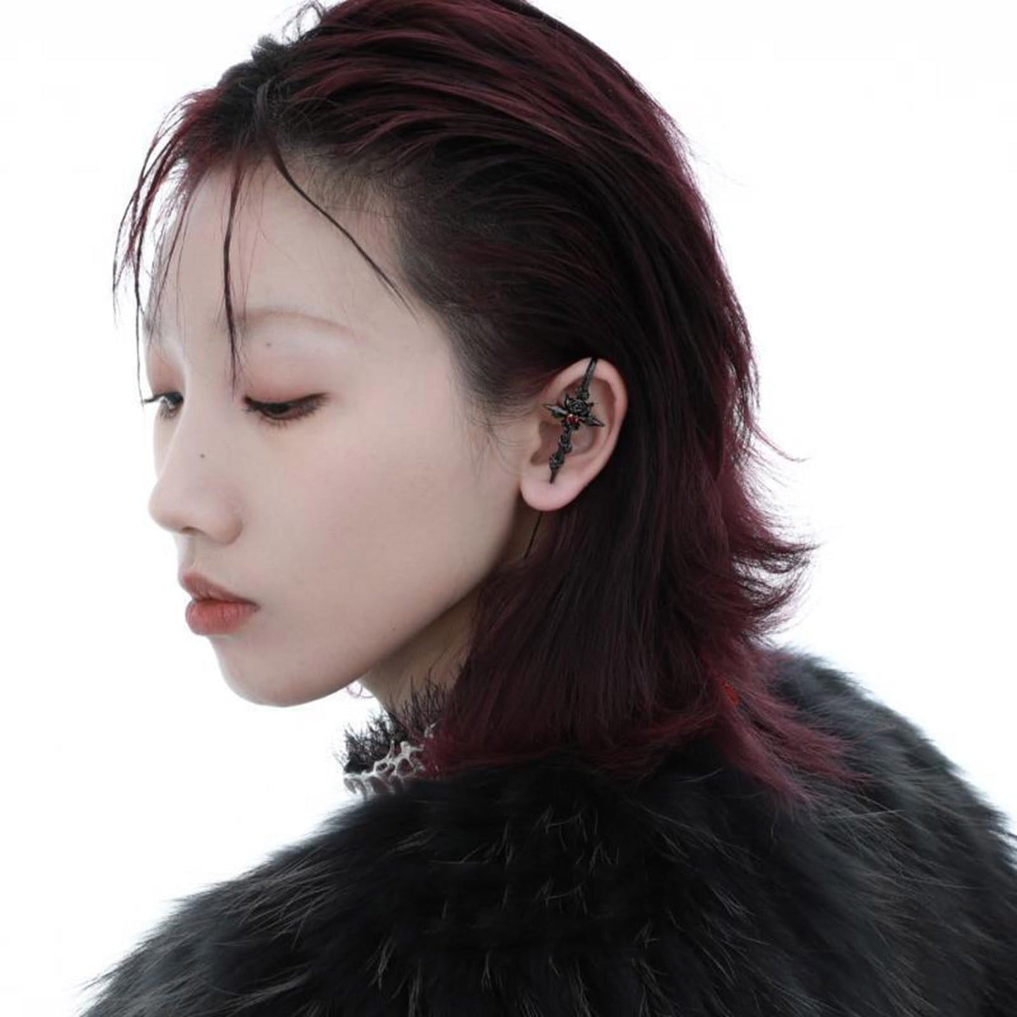 Nyxoria™ Twighlight Rose Needle Earring's