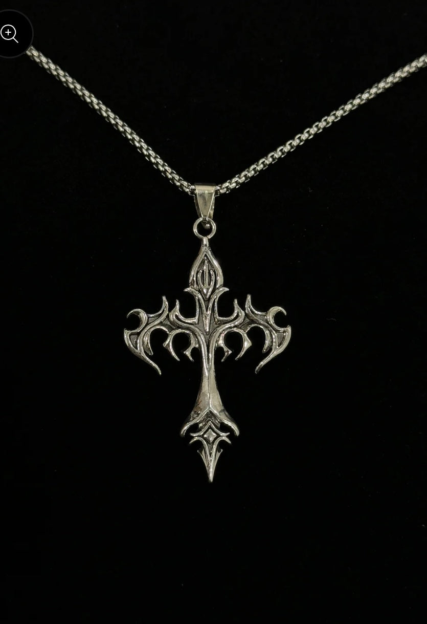 Nyxoria Heaven Saint™ Flame Cross Necklace